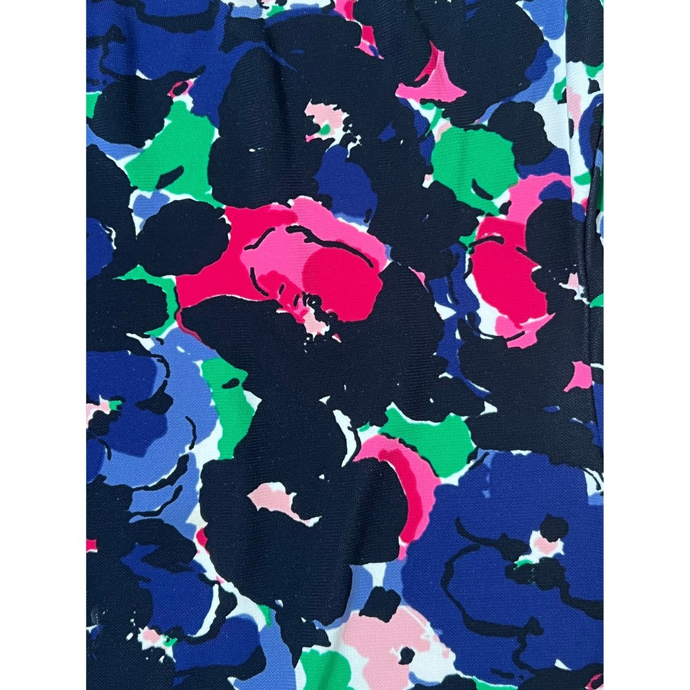 Talbots Black Multi Colored Print Midi Sheath Dre… - image 2